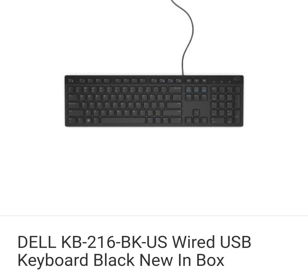 Dell KB216-BK-US Slim MultiMedia USB Wired Keyboard New