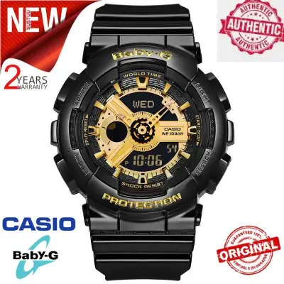 (Ready Stock) Original BABY G BA-110-1A Men Sport Watch Duo W/Time 200M Water Resistant Shockproof and Waterproof World Time LED Auto Light Wrist Sport Digital Watches with 2 Years Warranty BA110/BA-110