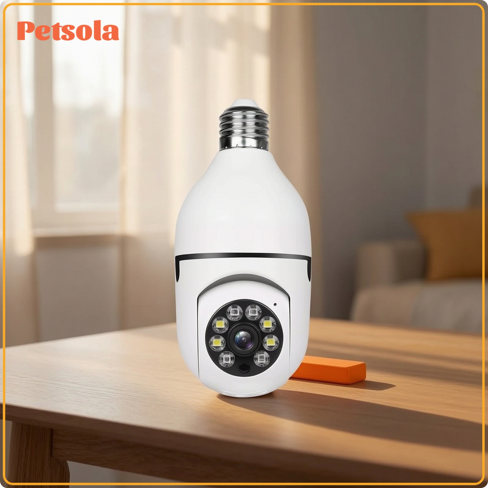 petsola Motion Detection Light Bulb Security Camera Smart Light Bulb Camera Compact LED for Homeowners, Indoor Surveillance ราคา 1,200 บาท*ส่งฟรี