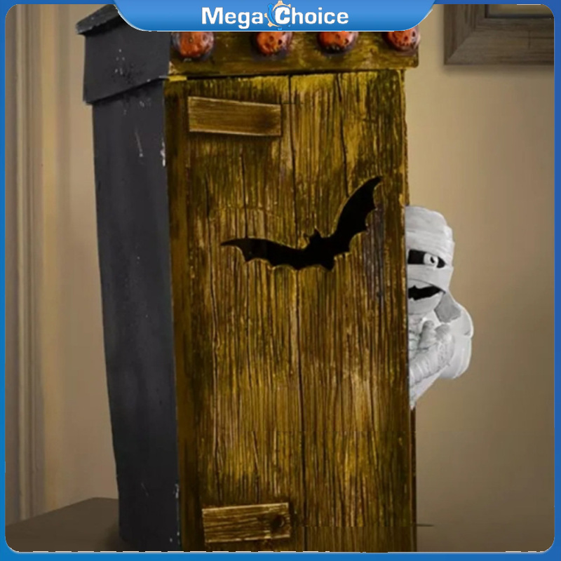 MegaChoice Outhouse Mummy Animated Decor Outdoor Halloween Toilet Mummy Ornament Animated Talking Farting Mummy Outhouse ราคา 458 บาท*ส่งฟรี
