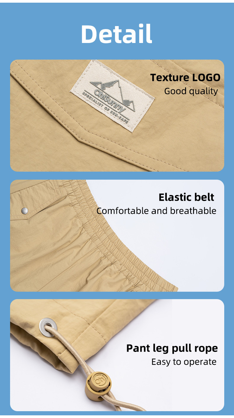Ohsunny Cargo Pants Multi Pockets Women's Sunscreen High Waisted Wide Leg Casual Trousers Hiphop Street Tide UPF50+ · v2