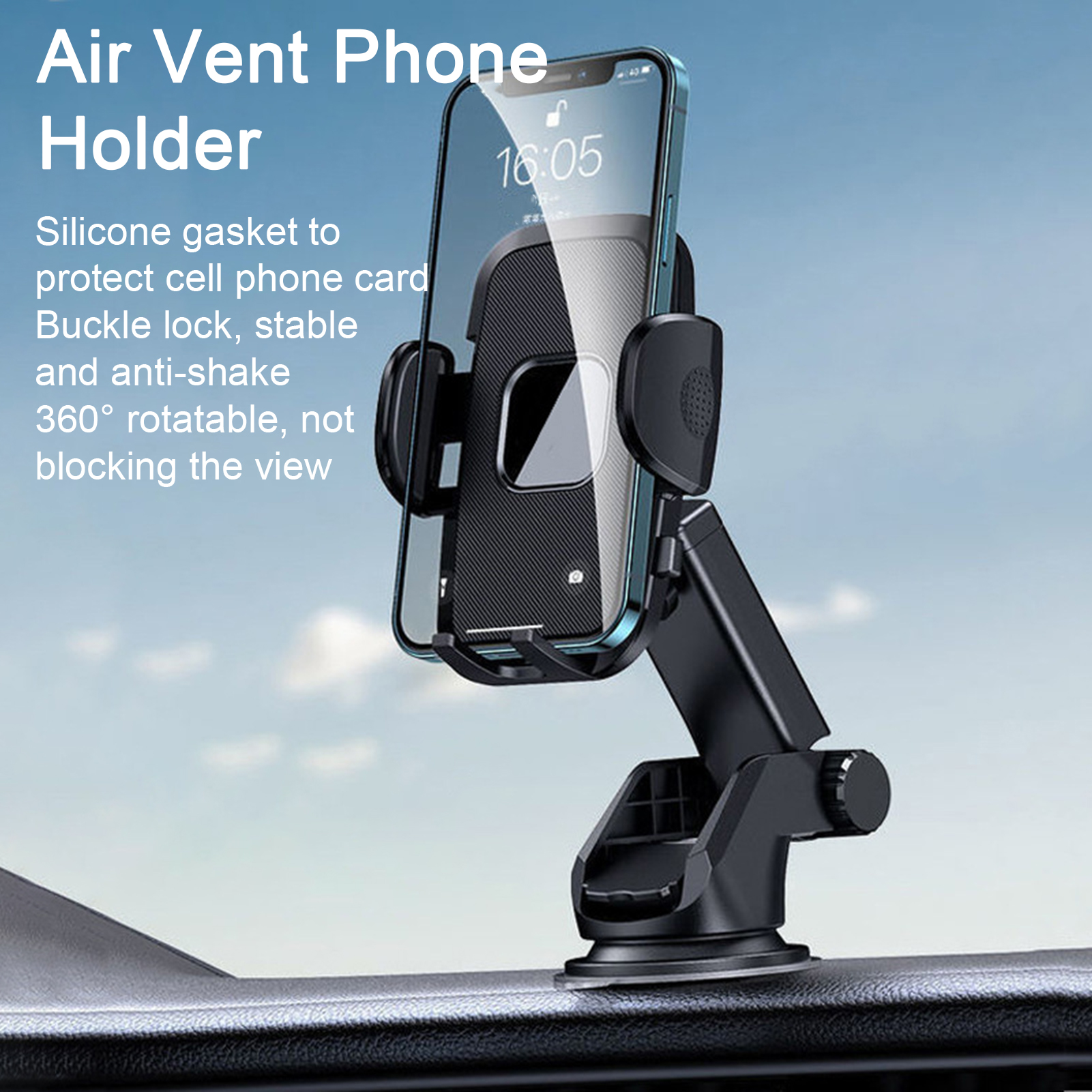 Gucanou xe hơi phổ thông giá đỡ điện thoại 360 ° xoay xe giá gắn giữ điện thoại cho bảng điều khiển an toàn Núm hút cao su thiết kế ít hơn