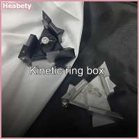 Heabety Aluminum Alloy Kinetic Energy Ring Box Rotating Mechanical Deformation Jewelry Storage Display Box Creative Proposal Cube Boxes