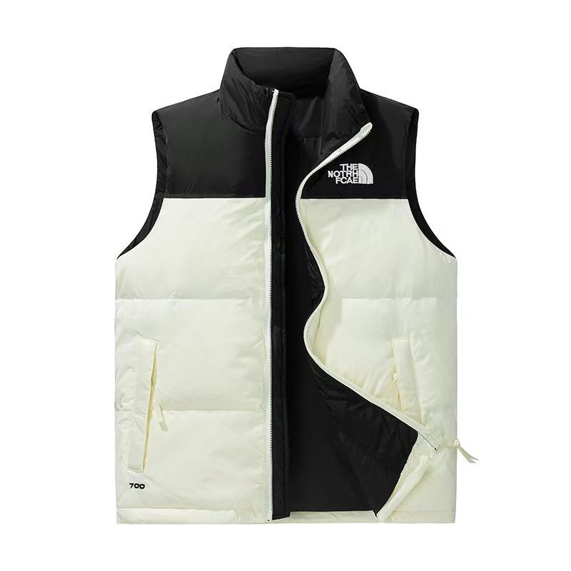 Các cặp vợ chồng nhập khẩu North Face beijia thêu 700 cổ áo dọc ấm chân vest nhãn hiệu xu hướng đường phố nhà giản dị mặc áo khoác chính hãng