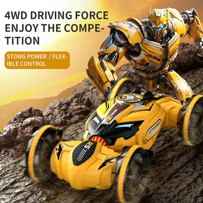 Twist Double-Sided Four-Wheel Drive Stunt Car Amphibious Electric Gesture Induction Climbing Remote Control Car Children's Toy