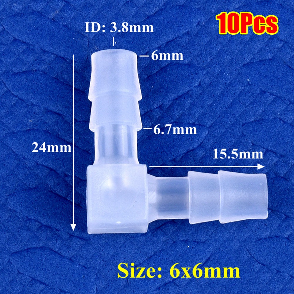 HUISHU 10Pcs Nhựa PP Đầu nối khuỷu tay Trong suốt 90 độ Khớp nối ống chùa  4-20mm Phụ kiện bể cá Máy sục khí bơm không khí - 8
