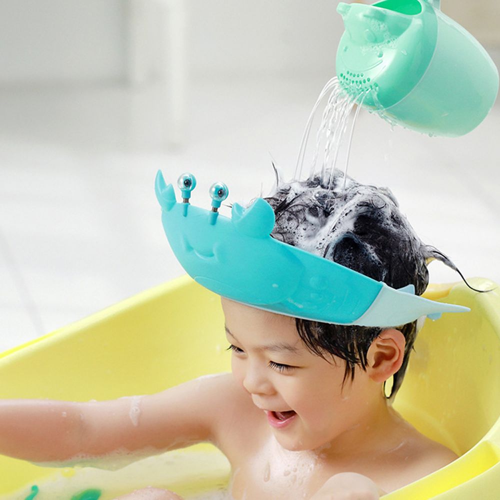 GOLDEN Cute Protect Eye Crab Cartoon Head Cover Animal Bath Visor Hat Baby