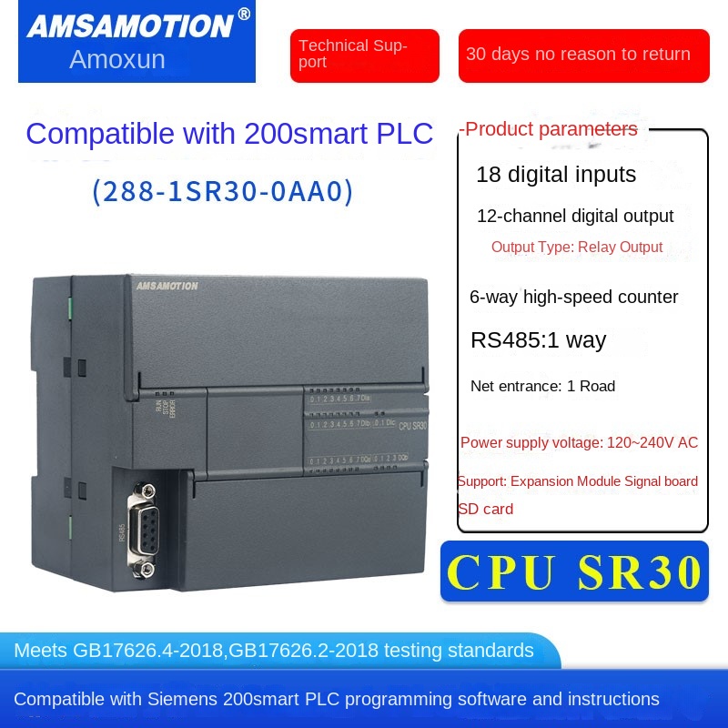 Bo Lập Trình PLC AMSAMOTION - SR30 Relay 18 vào 12 ra | CPU224XP AMX Tương Thích Siemens S7-200 | 214-2BD23-0XB8/2AD23