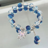 beautyburstph Butterfly Glass Bracelet Female Niche Design Hand Jewelry Fairy Sweet Color-beaded
