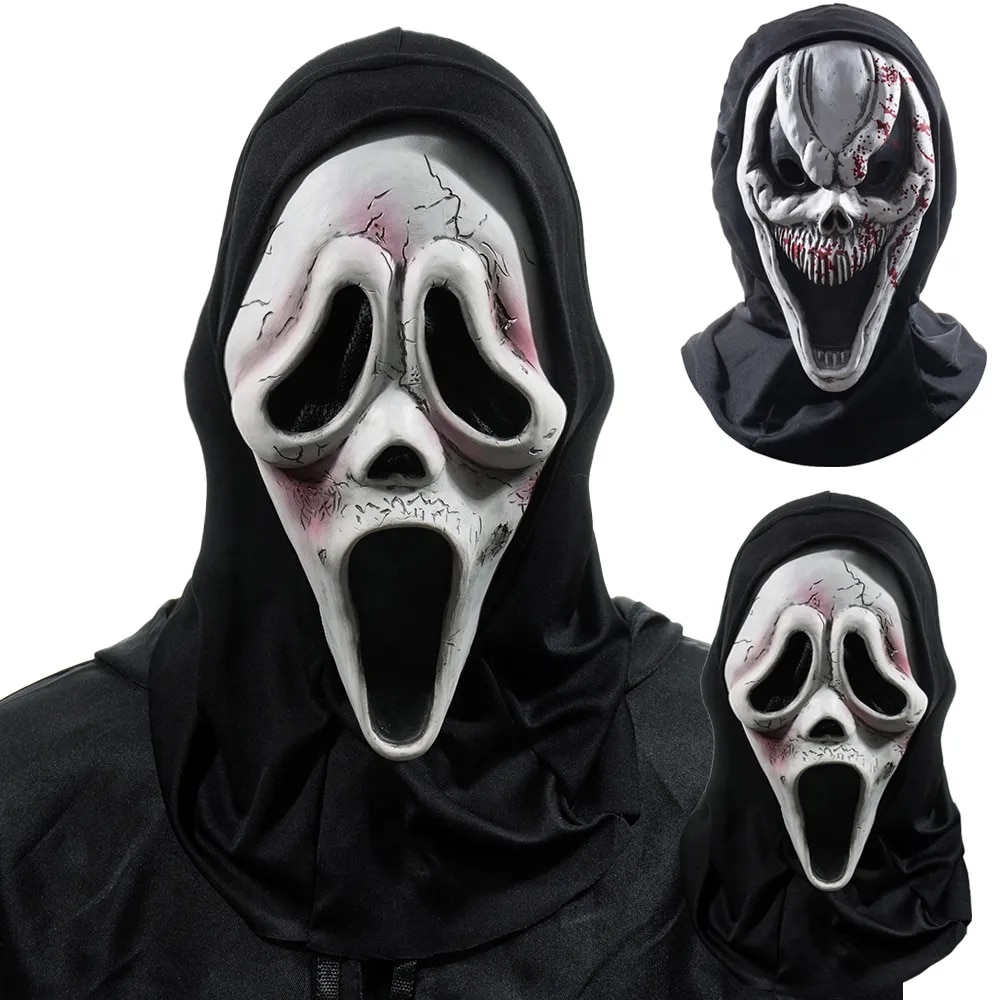 Creepy Scary Scream 6 Ghost Skull Cosplay Horror Demon Killer Latex S Halloween Carvinal Party Costume Props