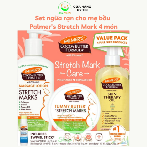 Set 4 kem lotion ngăn ngừa và giảm rạn cho mẹ bầu Palmers Complete Stretch mark care. - SẢN PHẨM CHUẨN, CỰC KÌ TỐT, ĐẢM BẢO SỬ DỤNG ƯNG Ý, ĐƯỢC ƯA THÍCH TRÊN THỊ TRƯỜNG HIỆN NAY, ỦNG HỘ SHOP NHÉ