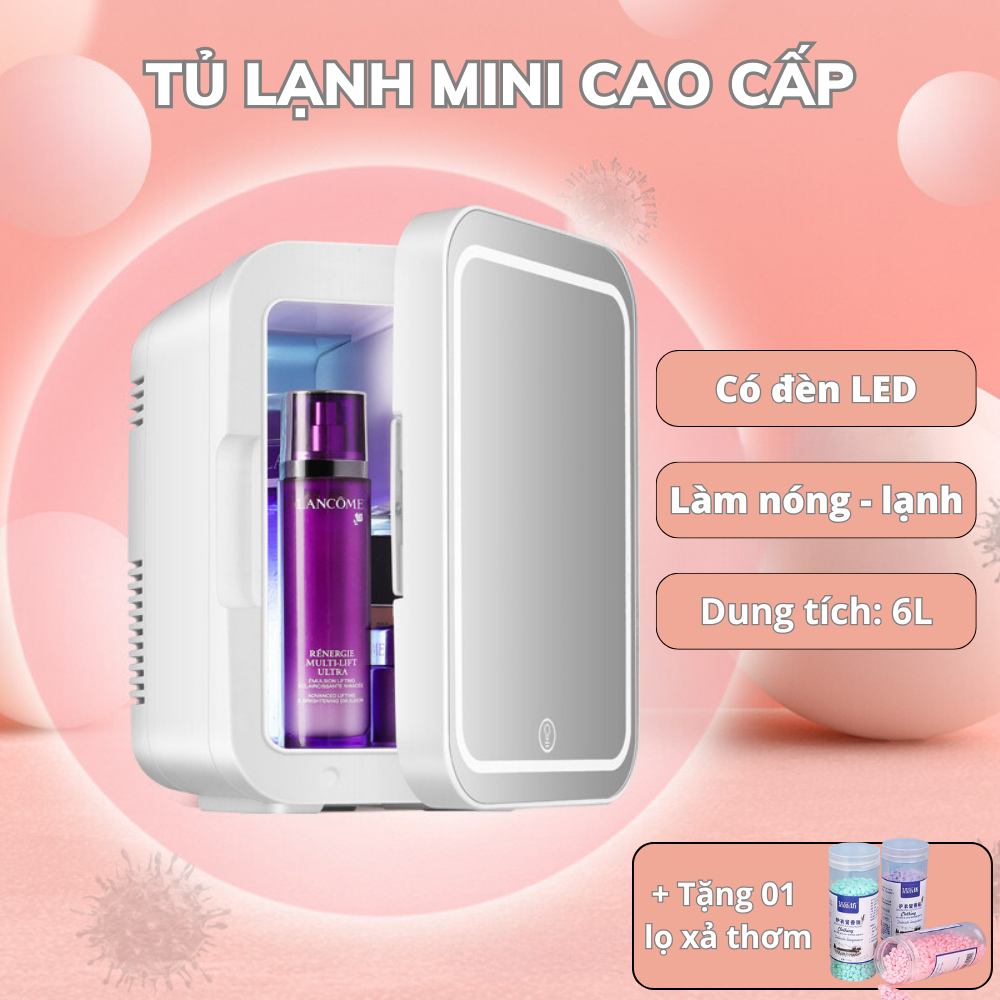 Tủ Lạnh Mini Có Đèn Led Kèm Tráng Gương Cao Cấp
