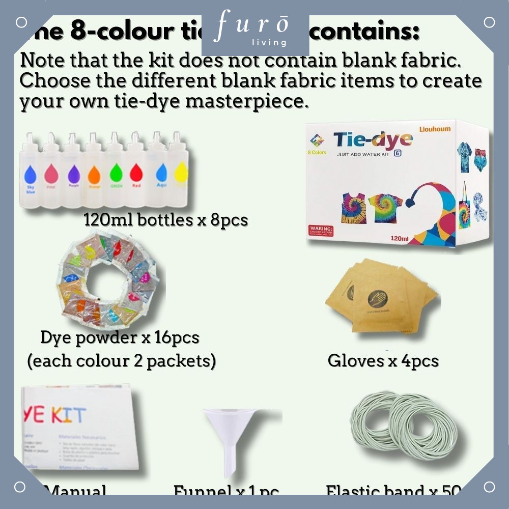 🇸🇬 [New Product Sale] Tie Dye Kit Fabric Dye Non-toxic Permanent Textile Tie Dye Set Dit-A-Dot