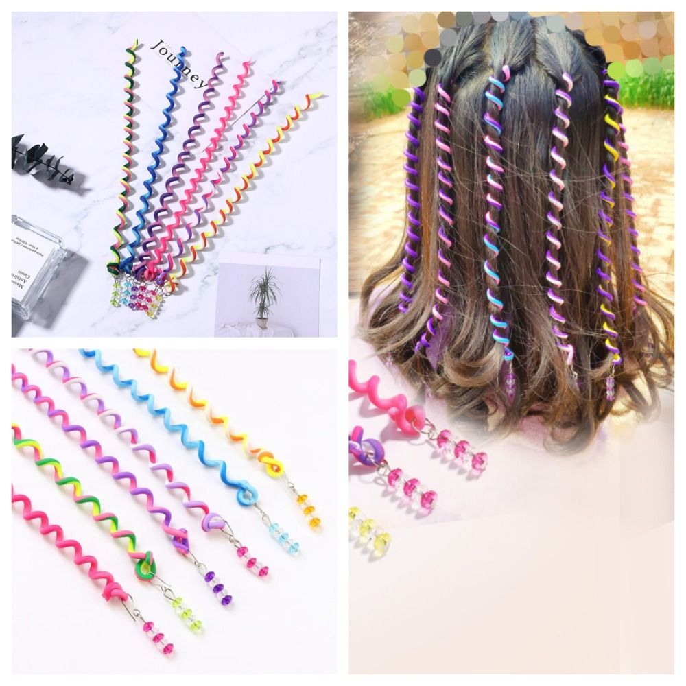ULTIMATELY SOUVENIR68IR6 6pcs Quà sinh nhật Uốn tóc tết Màu cầu vồng Cô gái dễ thương Dụng cụ tạo kiểu tóc Phụ kiện tóc Cuộn tóc