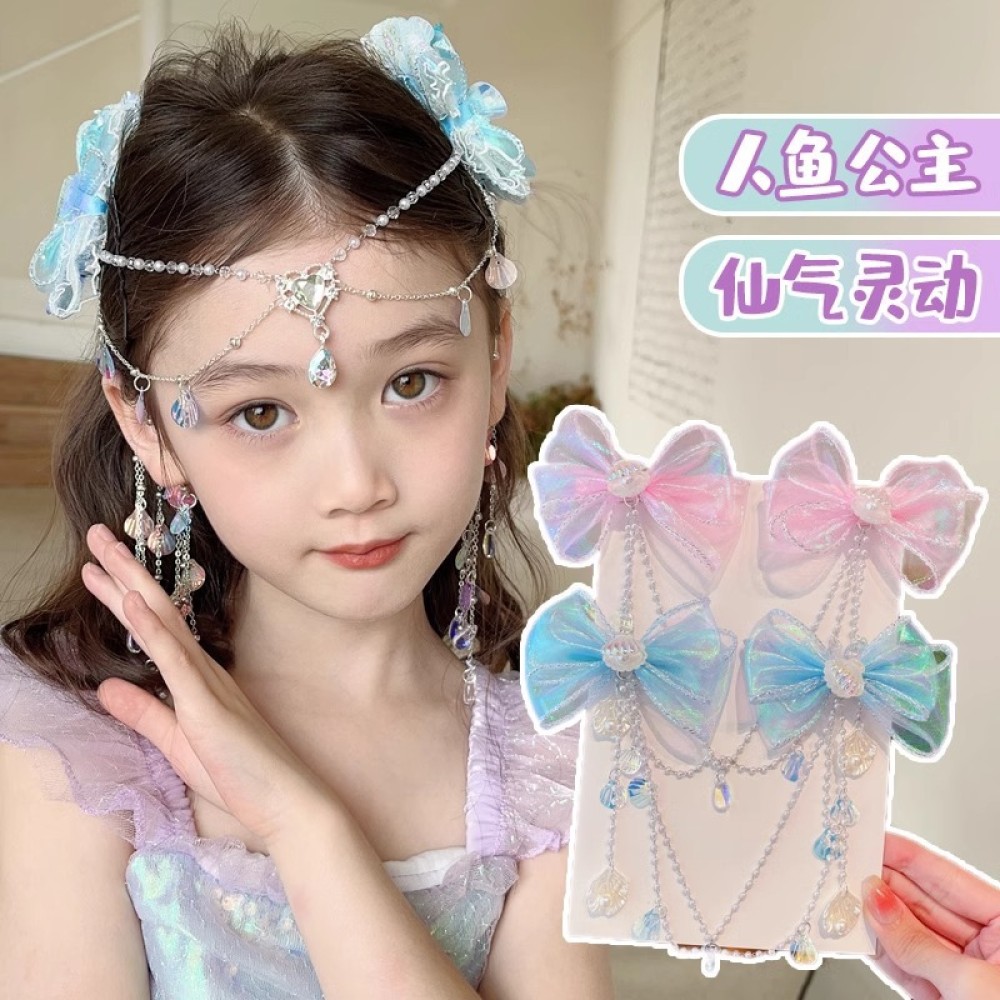 Cô Gái Nàng Tiên Cá Kẹp Tóc Nàng Tiên Cá Hàn Quốc Nơ Cô Gái Tua Rua Dây Đeo Trán Công Chúa Mũ Đội Đầu Công Chúa Kẹp Tóc Móc Treo Tai Vỏ Sò 🔥goya150🔥