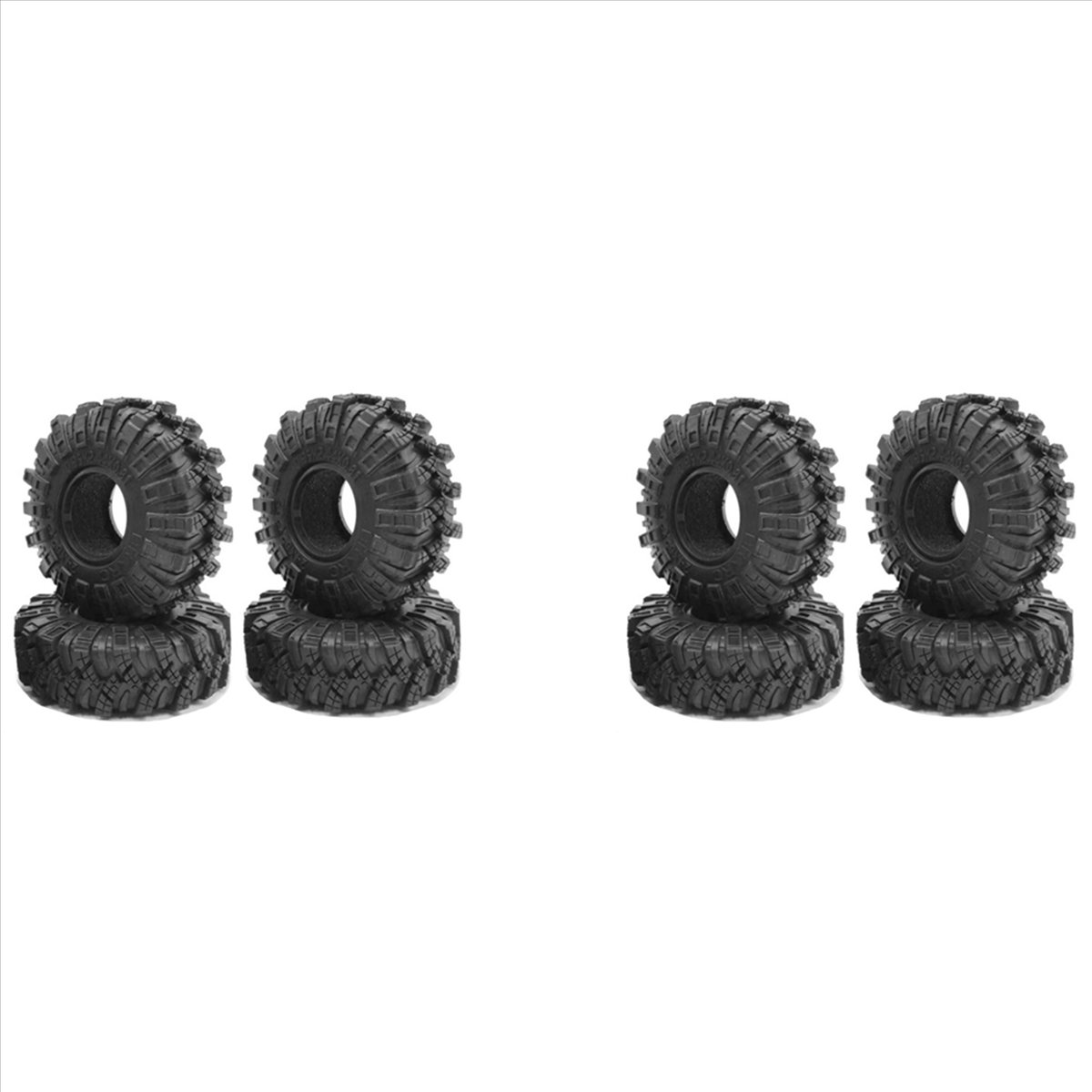 (LEJ0) 8PCS 62mm 1.0 Inch Wheel Tires Soft Mud Terrain Rubber Tyres for 1/24 RC Crawler Car Axial SCX24 Gladiator Bronco Parts
