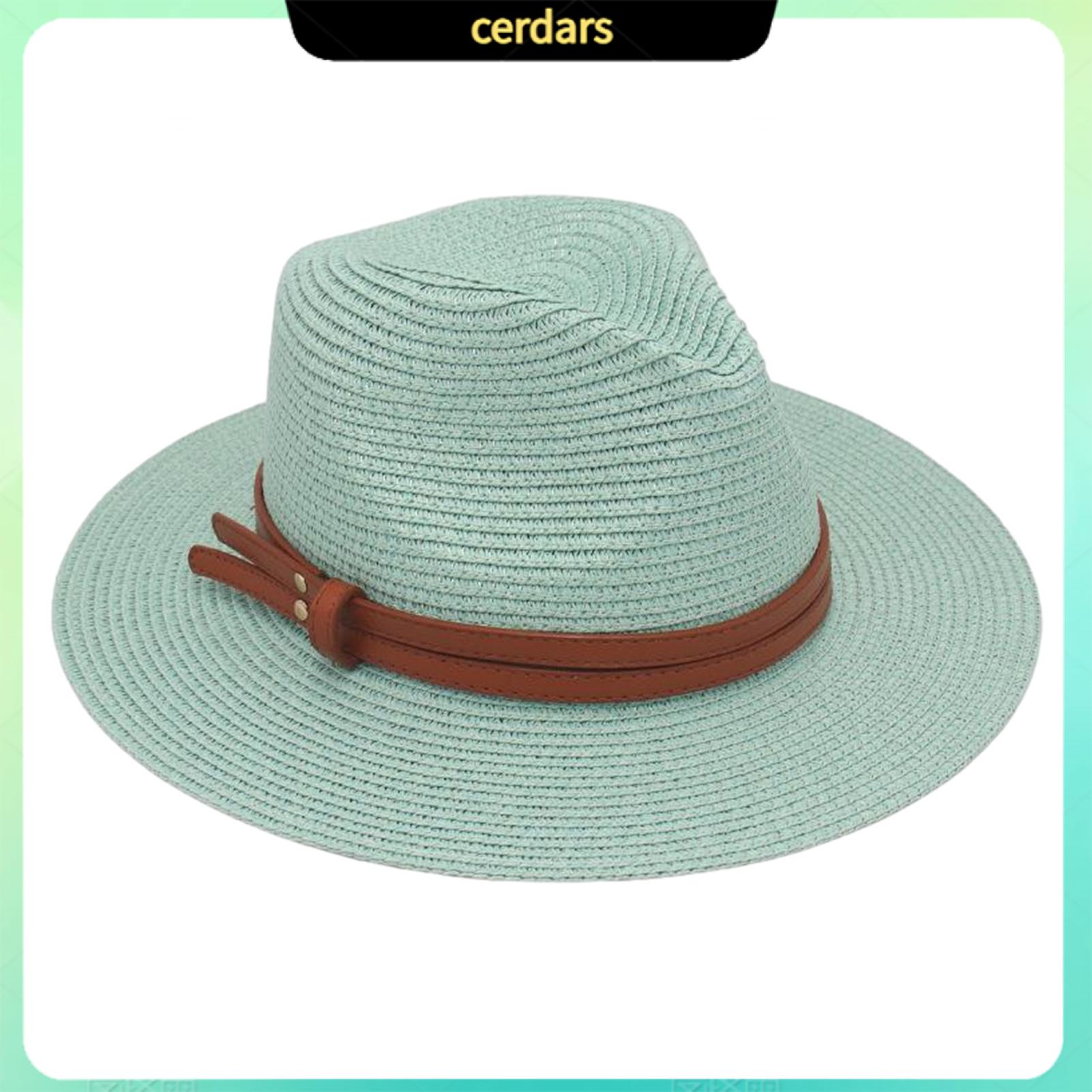 Cerdars Wrinkle Resistant Sun Hat Lightweight Summer Hat Women’s Wide Brim Straw Hat with Faux Leather Belt – Adjustable Foldable Summer Beach Hat for Uv Protection Jazz Style Perfect for Asia Outdoors - 7