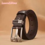 Lunashine  nam thắt lưng bằng da với khóa cài-chất lượng cao cấp cho giản dị và trang phục công sở