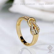 Twist Diamond Adjustable Ring by 