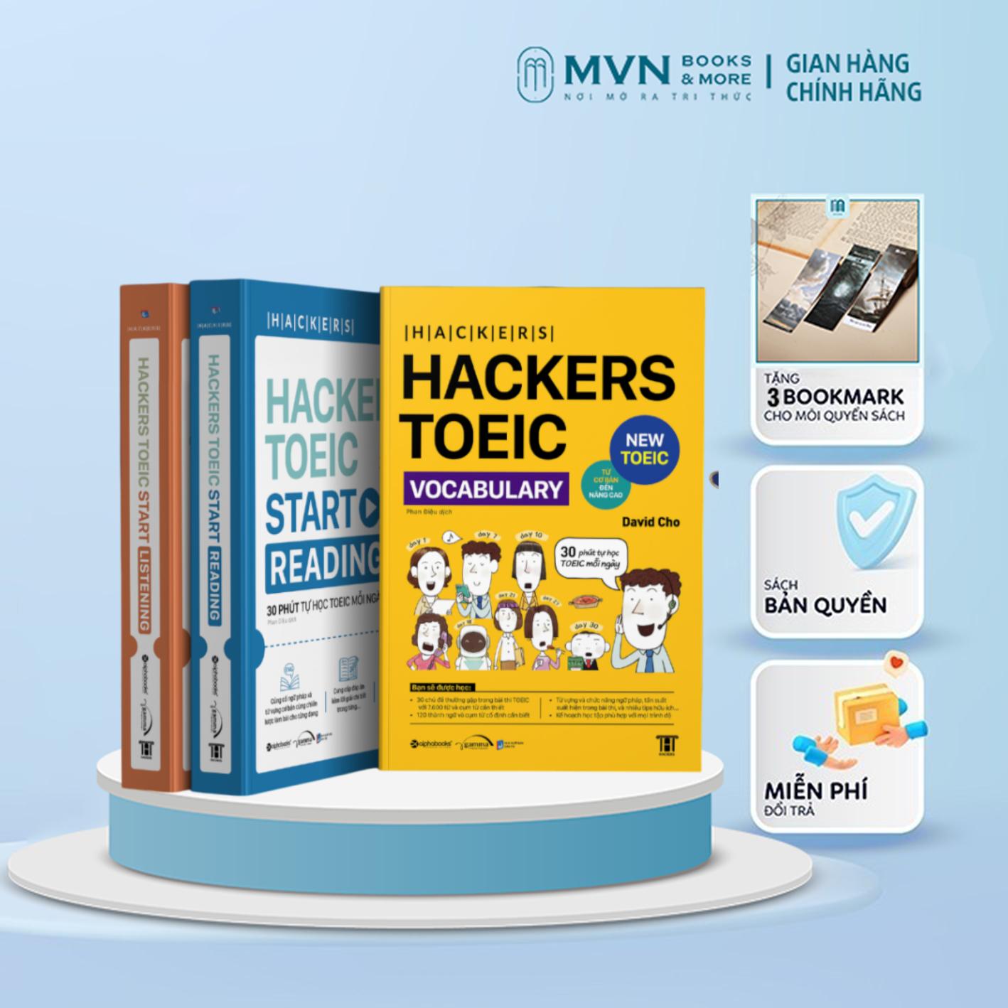 Sách - Combo Hacker TOEIC Vocabulary + Start Reading + Start Listening ( 3 cuốn ) - Mvn Books