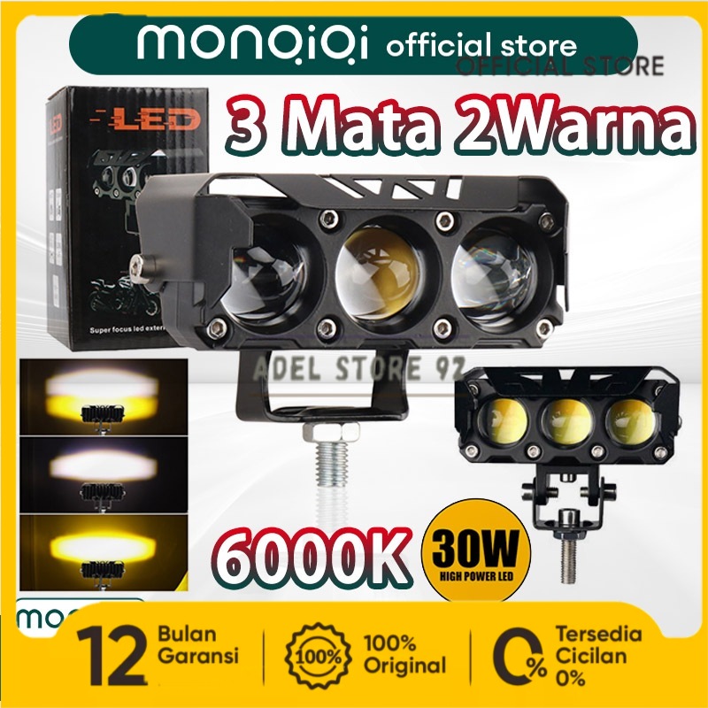 Lampu Motor MOBIL SOROT KABUT TERBAIK LED Super Terang Lampu SQL 3 Mata