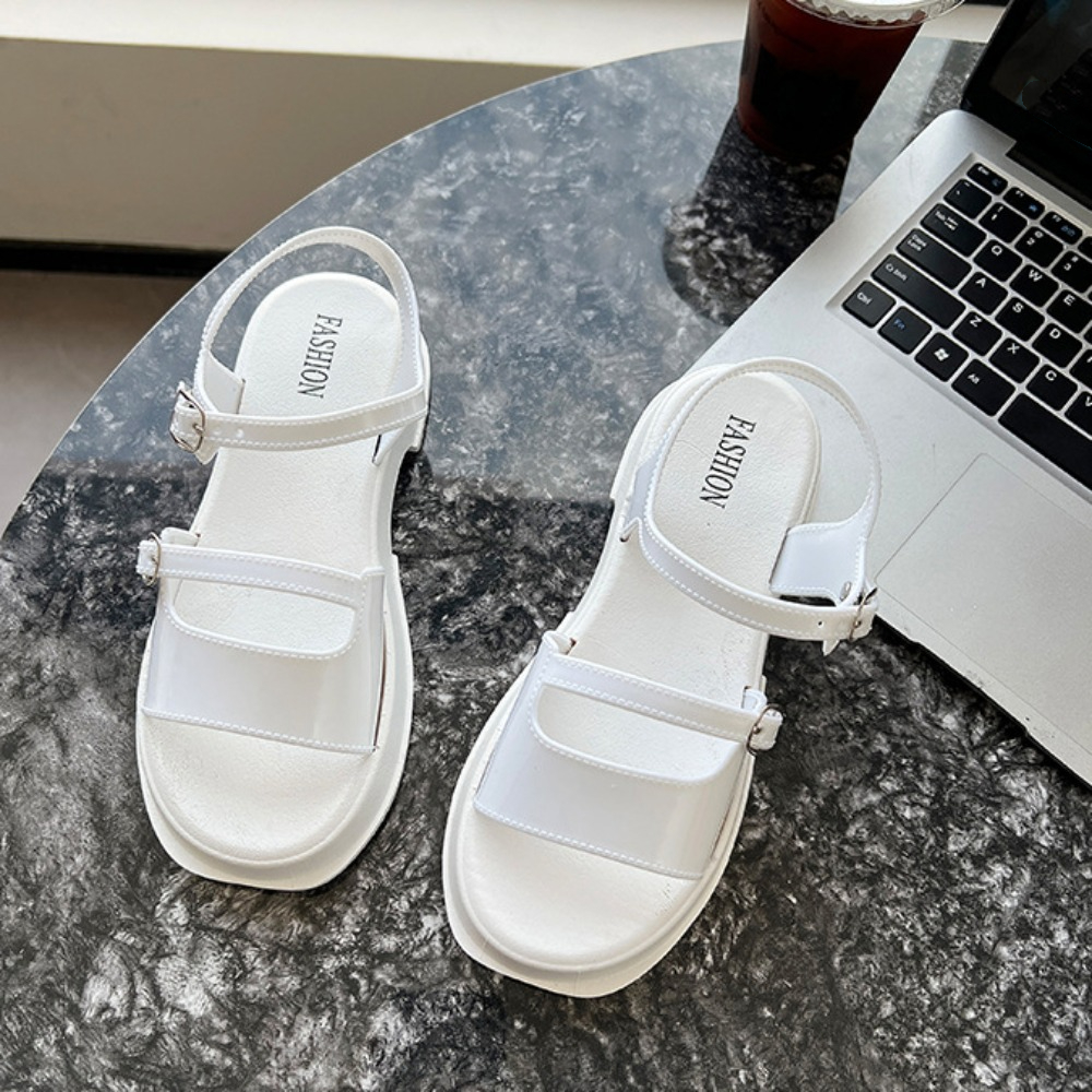 STMEN PVC Xăng đan gót thấp Rỗng Chống trượt Xăng đan nữ đế xuồng Thường ngày Đồ đi biển Giày mùa hè Mùa hè - 4