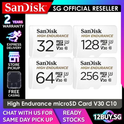 SanDisk High Endurance microSD card with Adapter for DashCams and Security Camera 32GB 64GB 128GB 256GB QQNR 12BUY.MEMORY