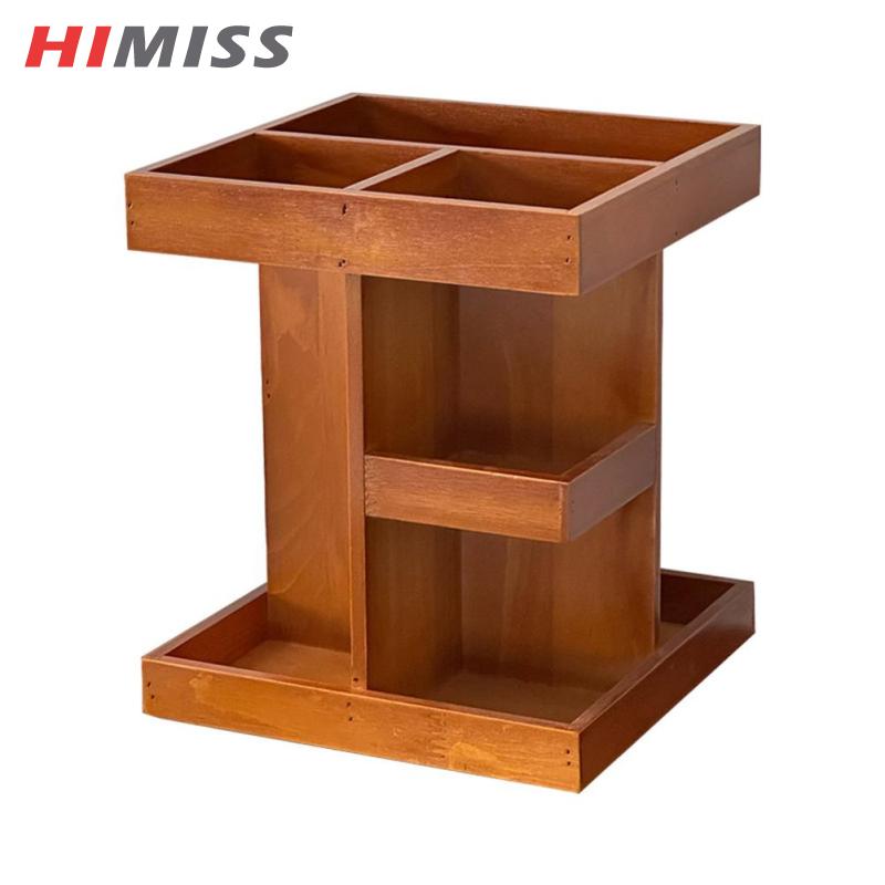 HIMISS Wooden Cosmetic Storage Box, 360 Degree Rotating Makeup Organizer, Countertop Organizer For Cosmetic Skincare, Vanity Holder For Desktop ราคา 662 บาท*ส่งฟรี