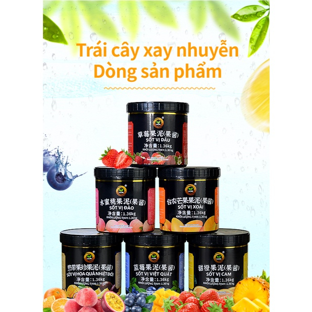 Mứt sốt siro trái cây dâu, xoài, việt quất, đào Kachin 1.36kg The Garden
