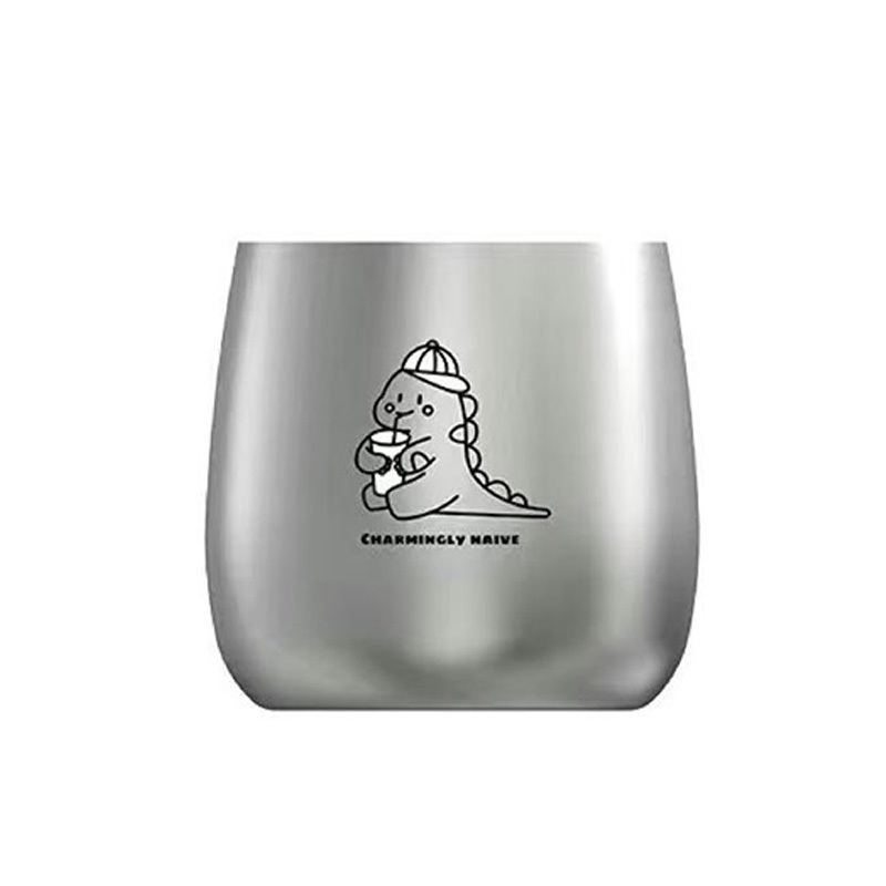 Children Anti-scald Stainless Steel Cup 100ML Cute Pattern Double-layer Kids Drinking Cup Anti-fall Coffee Mug 不锈钢儿童水杯