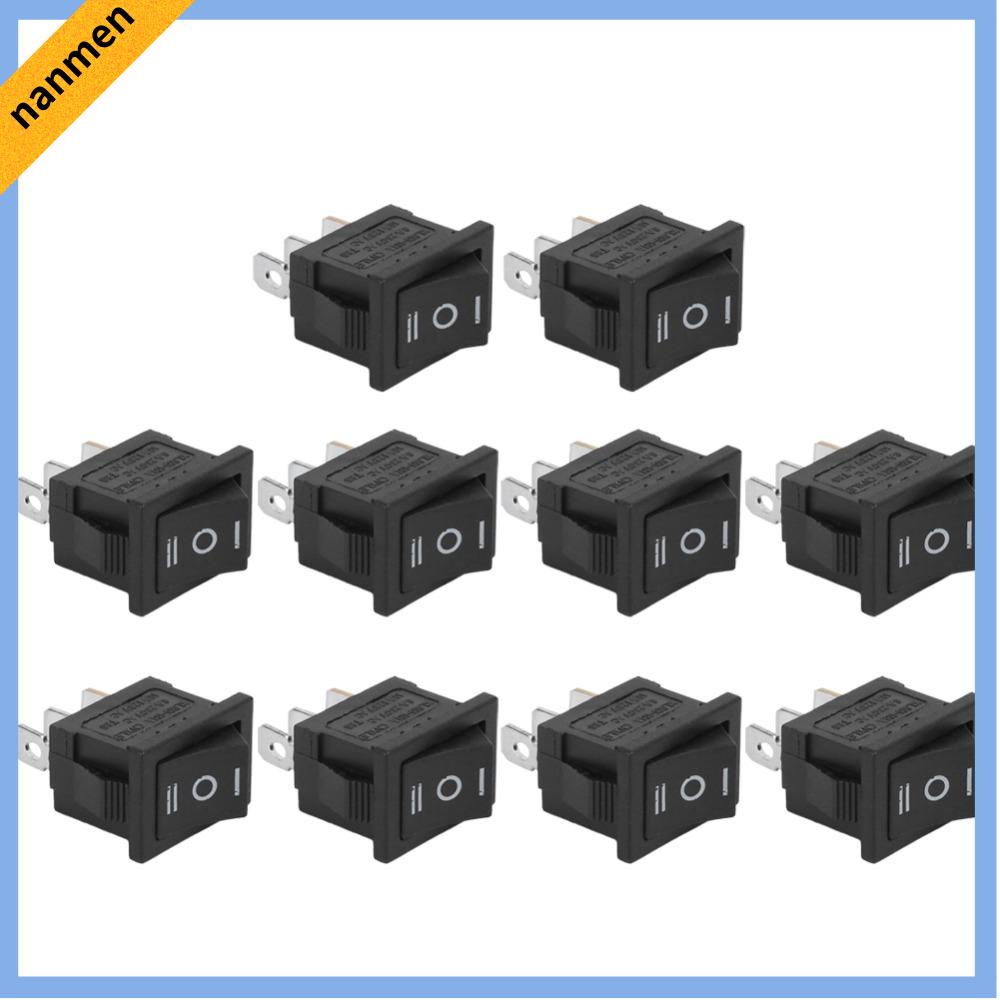 NANMEN 10Pcs KCD1 Công tắc Rocker Mini 6A250V 10A125V. 3 chân 3 vị trí Công tắc Rocker cho thuyền Thiết bị điện tử Hình vuông Chuyển đổi BẬT-TẮT-BẬT Ô tô