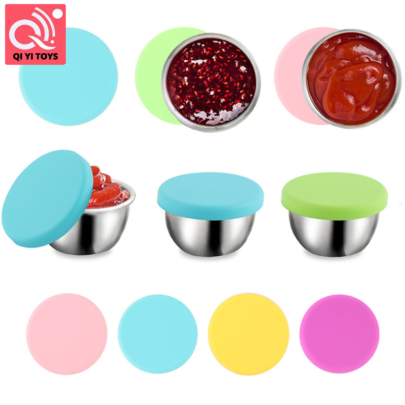 Nước Sốt thép không gỉ container với Silicone Nắp tái sử dụng không bị rò rỉ bằng chứng gia vị cup dầu giấm container