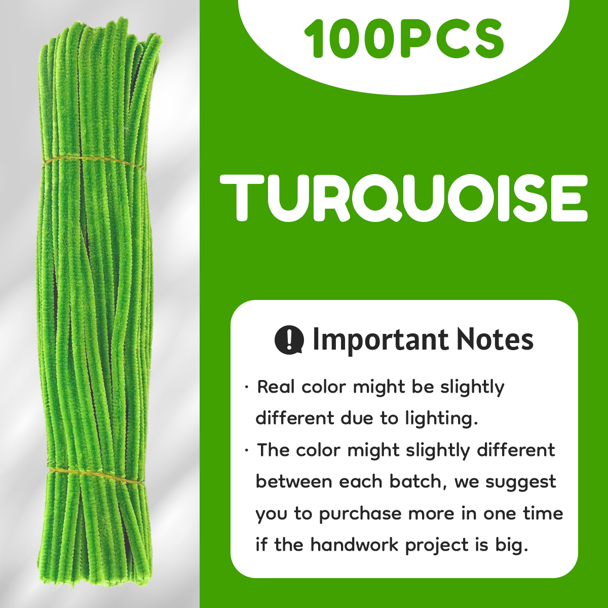 100Pcs 6mm Colorful Chenille Stems Pipe Dawai bulu Twist Stick Arts DIY Handicraft Kawat 90-100g Hadiah Raya 扭扭棒