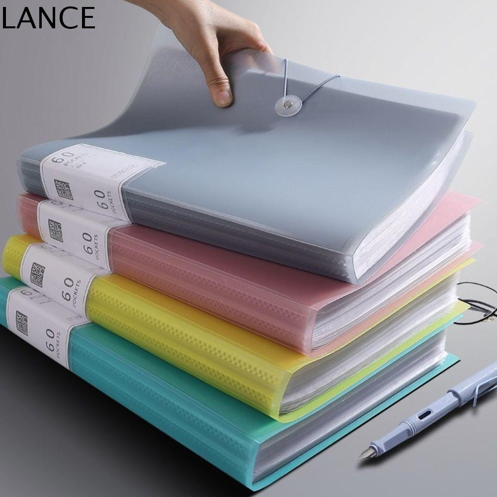 LANCE Đựng đồ để bàn Sắp xếp tài liệu A4 Đa chức năng Sức chứa lớn Bìa đựng hồ sơ giấy A4 20/30/40/60/100 tờ Chống bụi Túi đựng tài liệu Trường học văn phòng