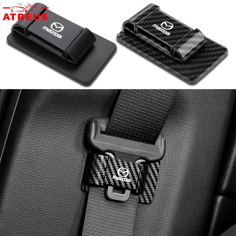 MAZDA sợi carbon đai an toàn xe hơi giữ giữ ổn định Clip xe Stopper khóa đai cố định chủ cho Mazda 2 3 CX5 cx30 cx8 CX3 Mazda2 6 5 CX9 BT50