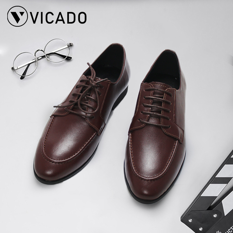 Giày nam công sở da bò Oxford thương hiệu Vicado VO12 màu nâu sang trọng