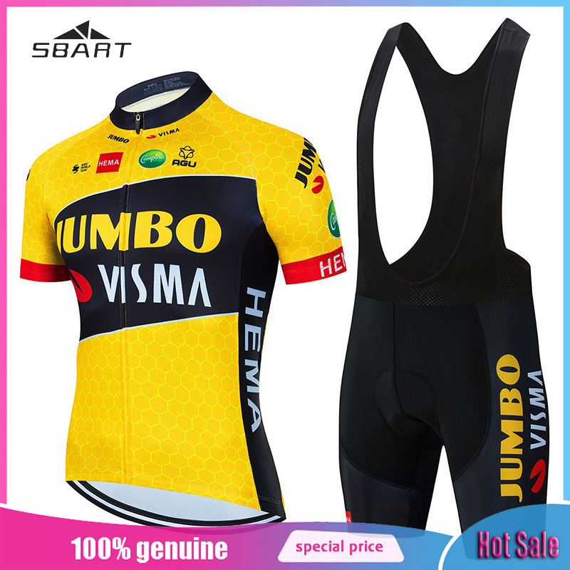 SBART Jumbo Visma Team Short Sleeve Quick Dry Breathable Cycling Suit Mountain Road Cycling Jersey ราคา 635 บาท*ส่งฟรี