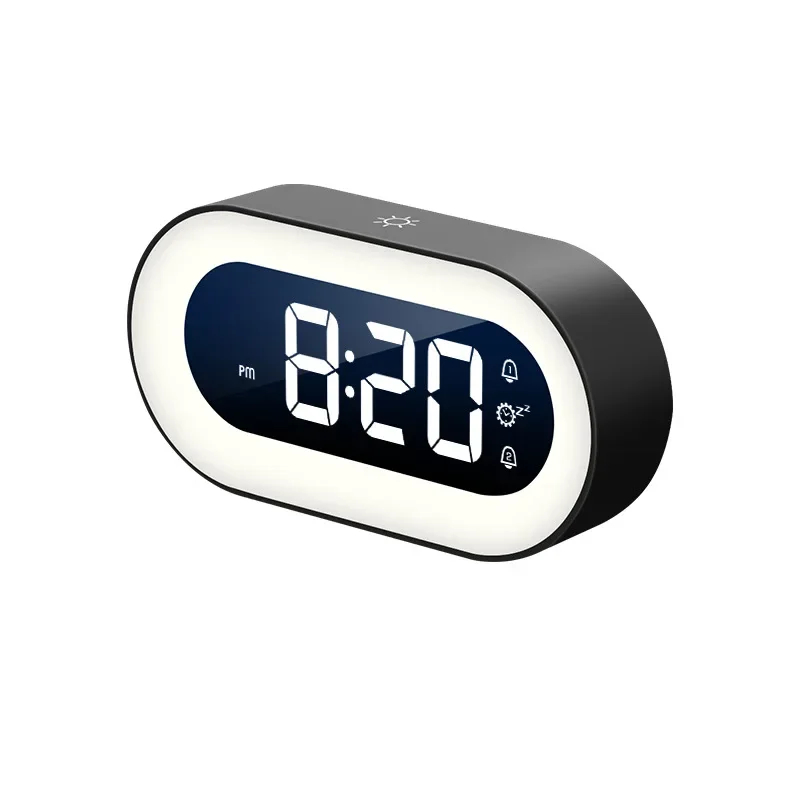Music LED Digital Alarm Clock 2025 Voice Control Night Light Design Desktop Clocks Home Table Decoration