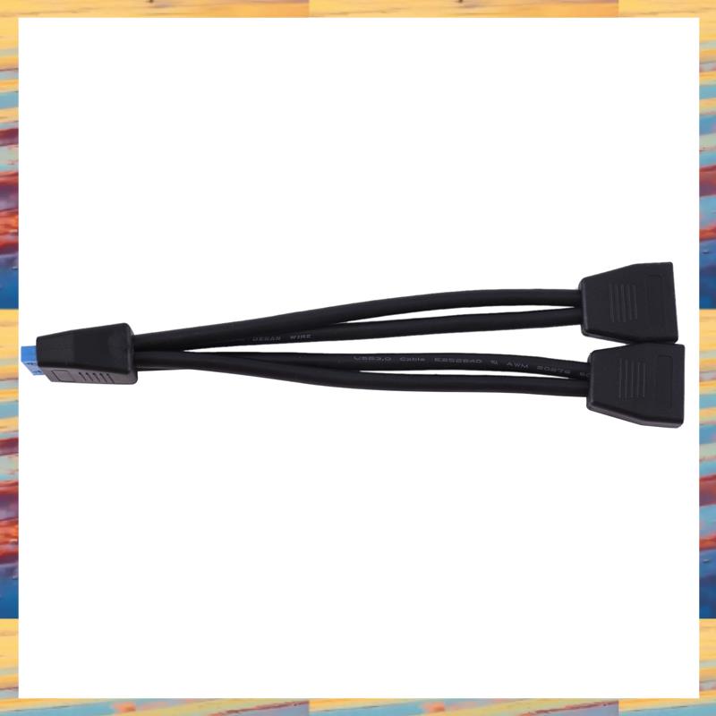 (TEFP) Small Mini USB 3.0 19 Pin/20Pin Internal Extension Header 1 To 2 Adapter Splitter Cable for Motherboard