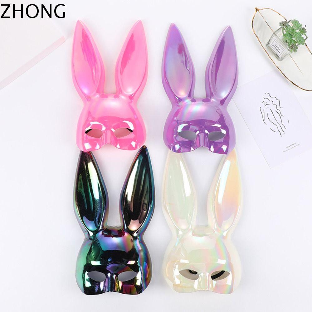 ZHONG Dễ thương Thời trang Trang trí hộp đêm Quà Tặng Đạo cụ cosplay nạ tai thỏ nạ nửa đầu cho nữ nạ nửa Đạo cụ hóa trang Tiệc Đồ dùng tiệc vũ hội