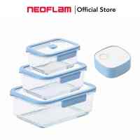 Neoflam Vacu Seal Borosilicate Glass Storage Containers | Vacuum Seal | Microwave Oven Safe | Keeps food fresh 8x longer