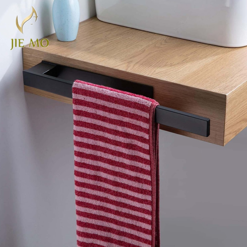 Miễn phí-ph giá để khăn 304 thép không gỉ Vòng Treo Khăn Phòng Tắm màu đen hộ gia đình Thanh treo khăn duy nhất Bar Giá treo kim khí phòng tắm