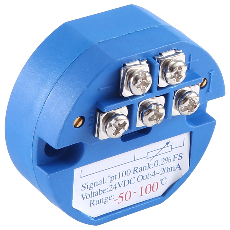 RTD PT100 Temperature Transmitter Module Thermal Resistance -50-100°C DC24V Output 4-20MA Easy Install Easy to Use