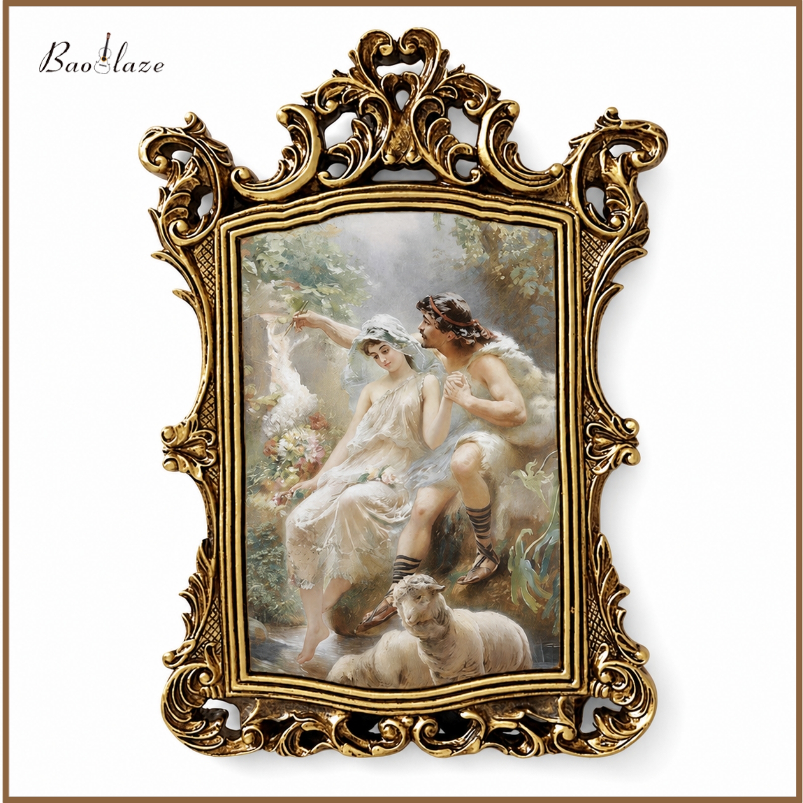 Baoblaze Ornate Vintage Picture Frame Baroque Gold Picture Frame Classic Horizontal for Home Decor ราคา 2,734 บาท*ส่งฟรี