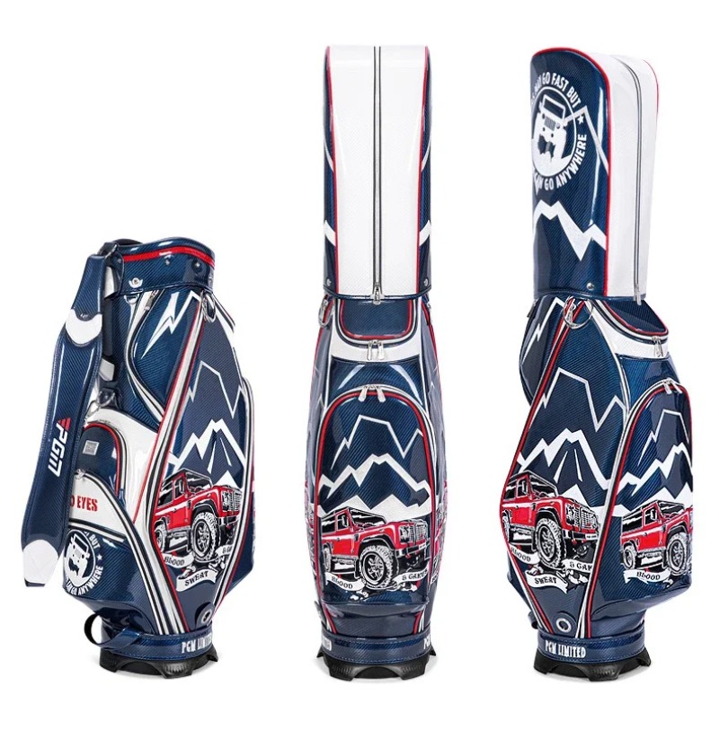 PGM MOO EYES Luxury Men's Golf Bag Standard Backpack Can 13pcs Clubs Waterproof Crystal Leather 3D Embroidered QB112 · v18