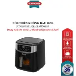 NỒI CHIÊN KHÔNG DẦU 10.5L SUNHOUSE MAMA SHD4093, Dung tích lớn 10.5L, tổng công suất 2000W, 10 chức năng nấu