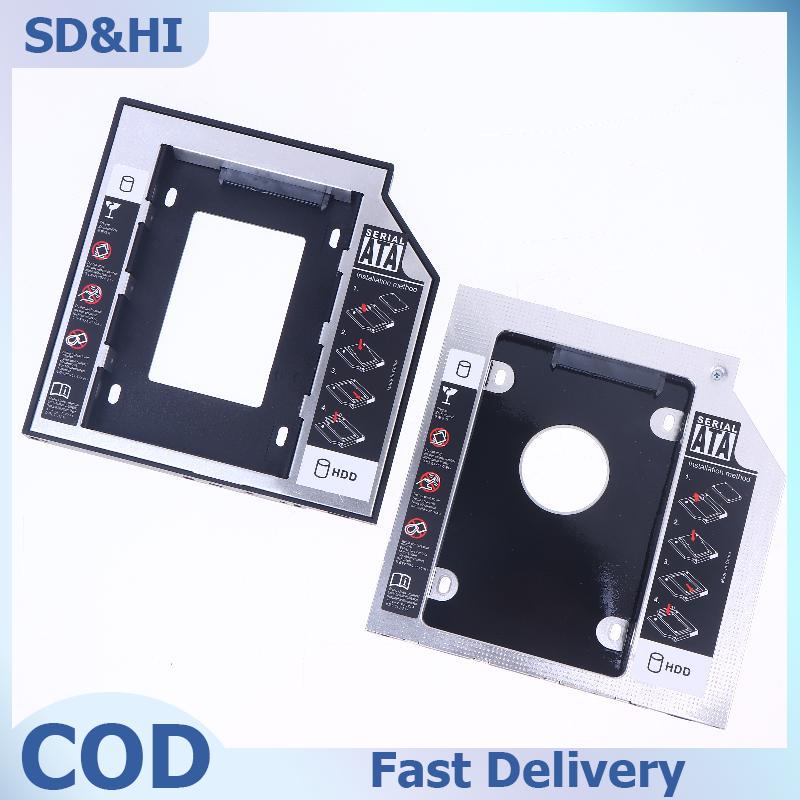 SD&HI 1ชุด2.5 SSD CD DVD TO HDD Case Enclosure CD-ROM optibay พลาสติกอะลูมิเนียมแบบสากล9.5 12.7mm SATA 3.0 2ND HDD Caddy ราคา 45 บาท*ส่งฟรี