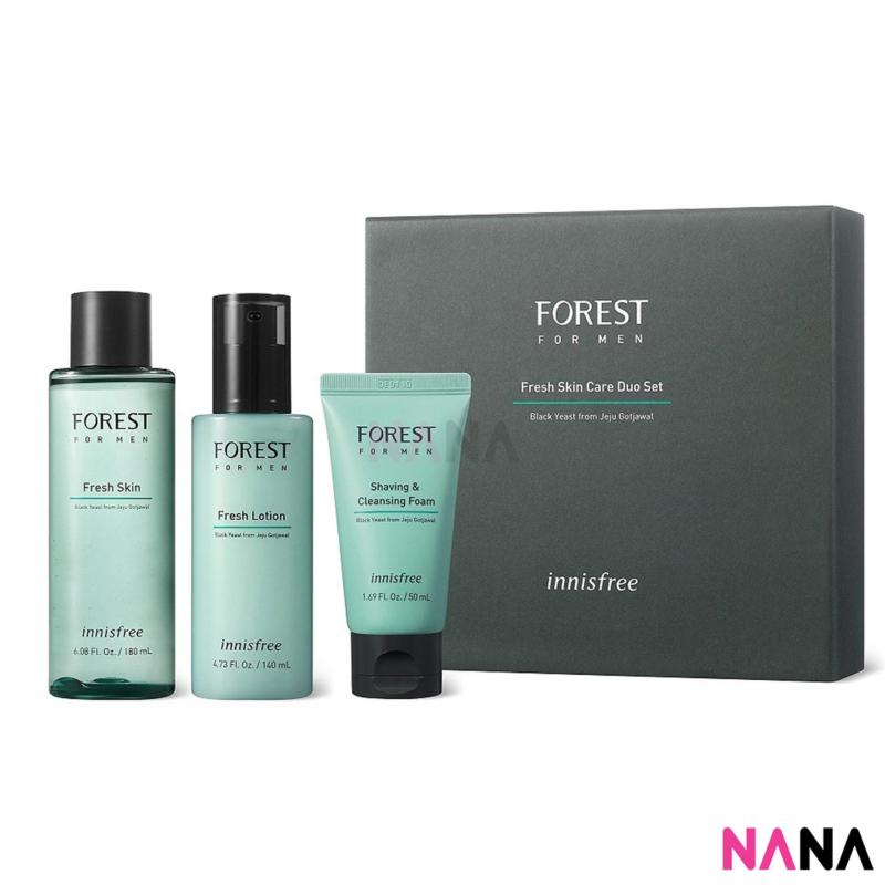 Buy Innisfree Forest for Men Fresh Skin Care Duo Set (Skin 180ml + Lotion 140ml + Foam 50ml) Singapore
