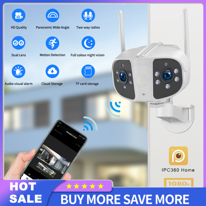 K13 không dây ngoài trời Máy Ảnh Wifi 1080P Camera An Ninh HD ống kính kép Màu nhìn trong đêm 2 Cách Âm Thanh Cho Trường Học văn phòng nhà cửa
