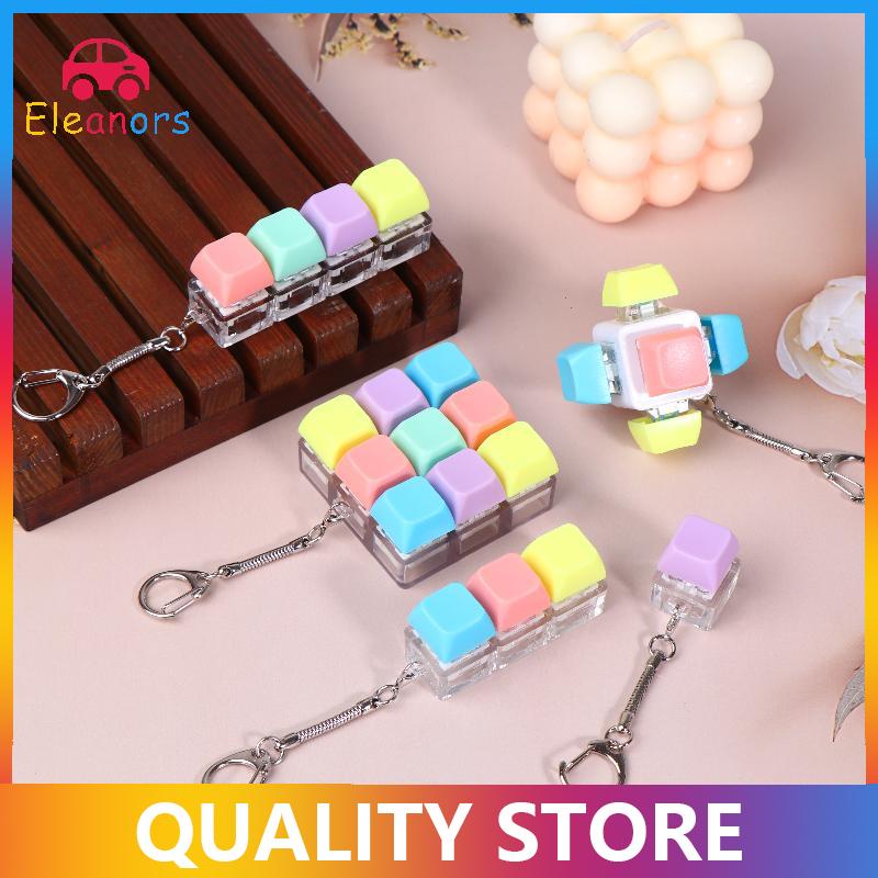 [Eleanor] 1pcs chàng trai cô gái chống căng thẳng ngón tay Bàn phím trò chơi Keychain ﻿không có ánh sáng giải nén 9 Bàn phím Đồ chơi chìa khóa cho người lớn Antistress đồ chơi